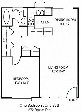 1-1B Floor Plan 1